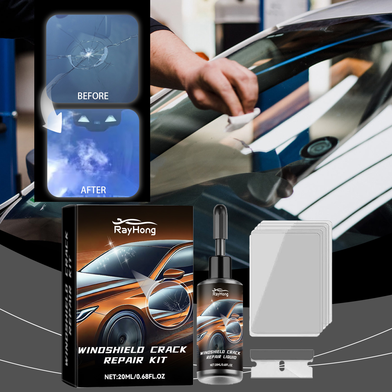 Car Windshield Crack Repair Re - Liquid Uv Glue Kit recensie en prijs
