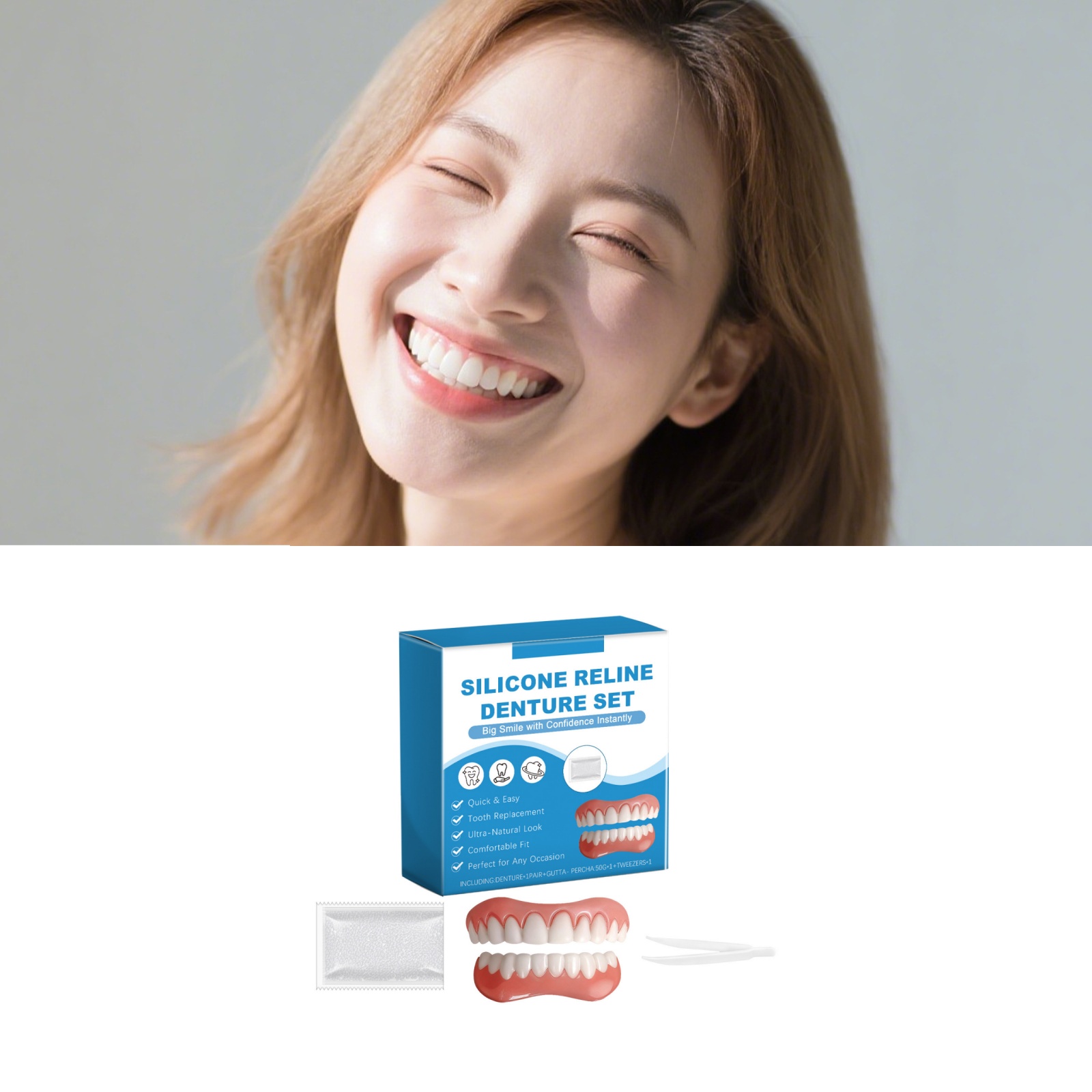 Denture Full Set Over Gums Kit - Full Cover Adhesive recensie en prijs