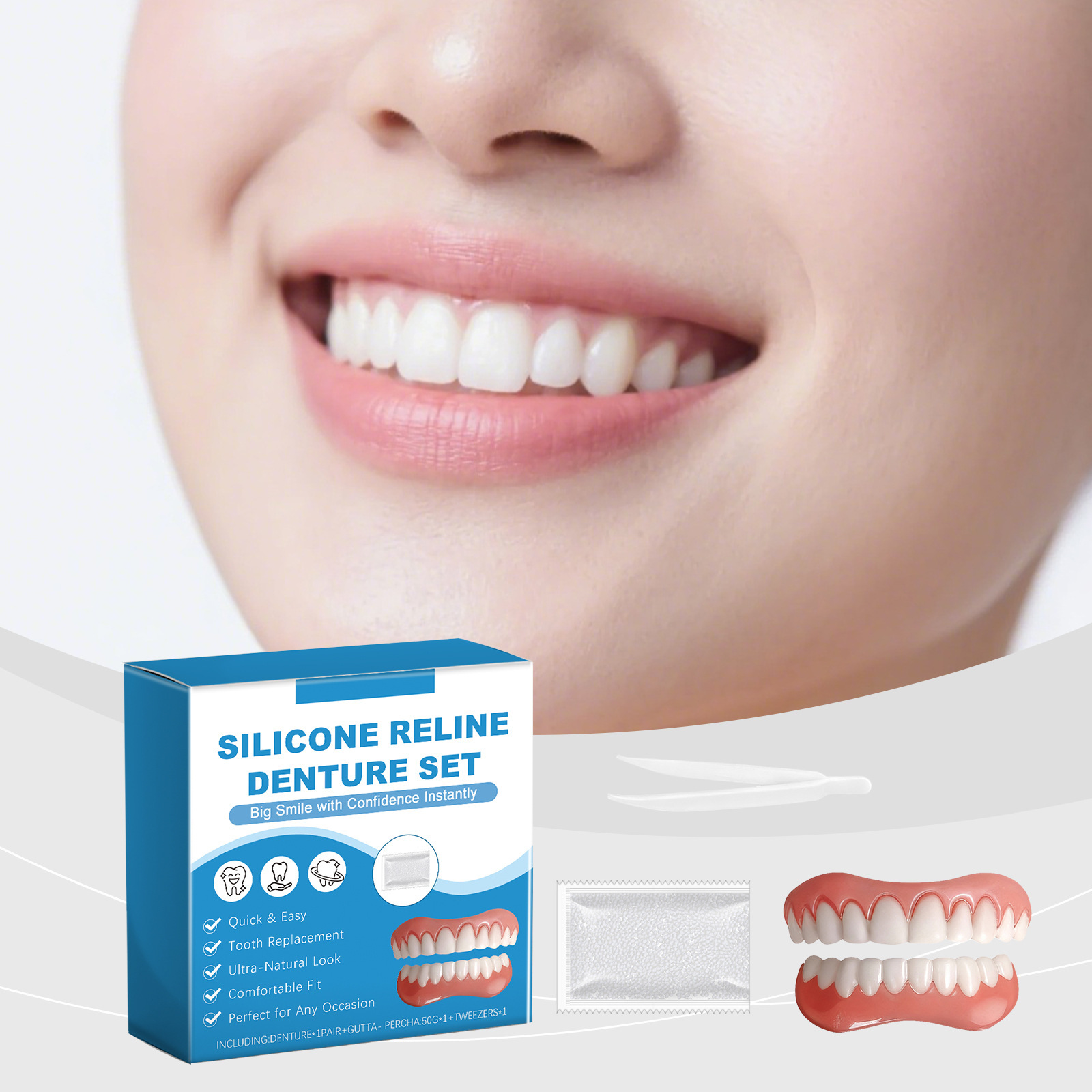 Denture Full Set Over Gums Kit - Full Cover Adhesive recensie en prijs