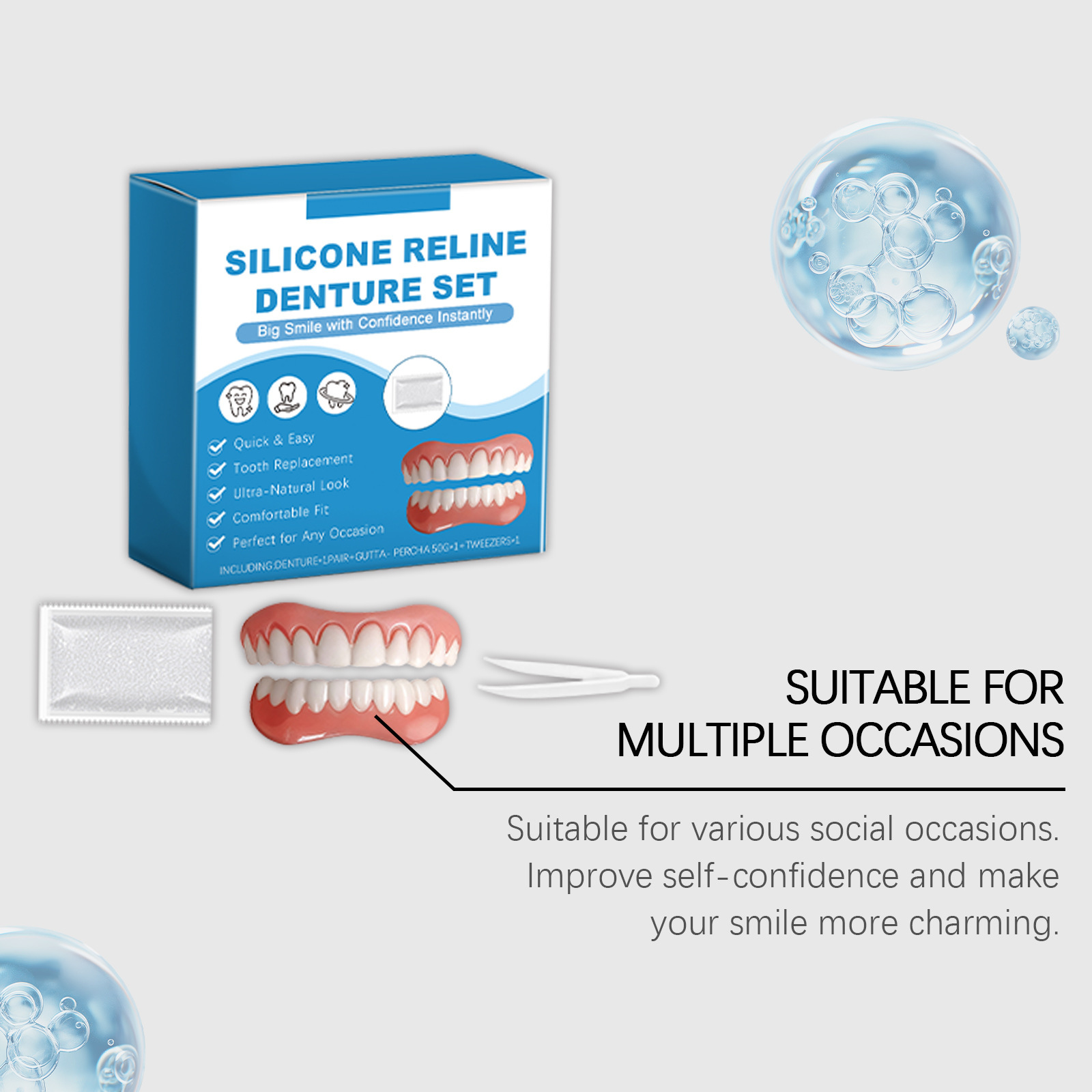 Denture Full Set Over Gums Kit - Full Cover Adhesive recensie en prijs