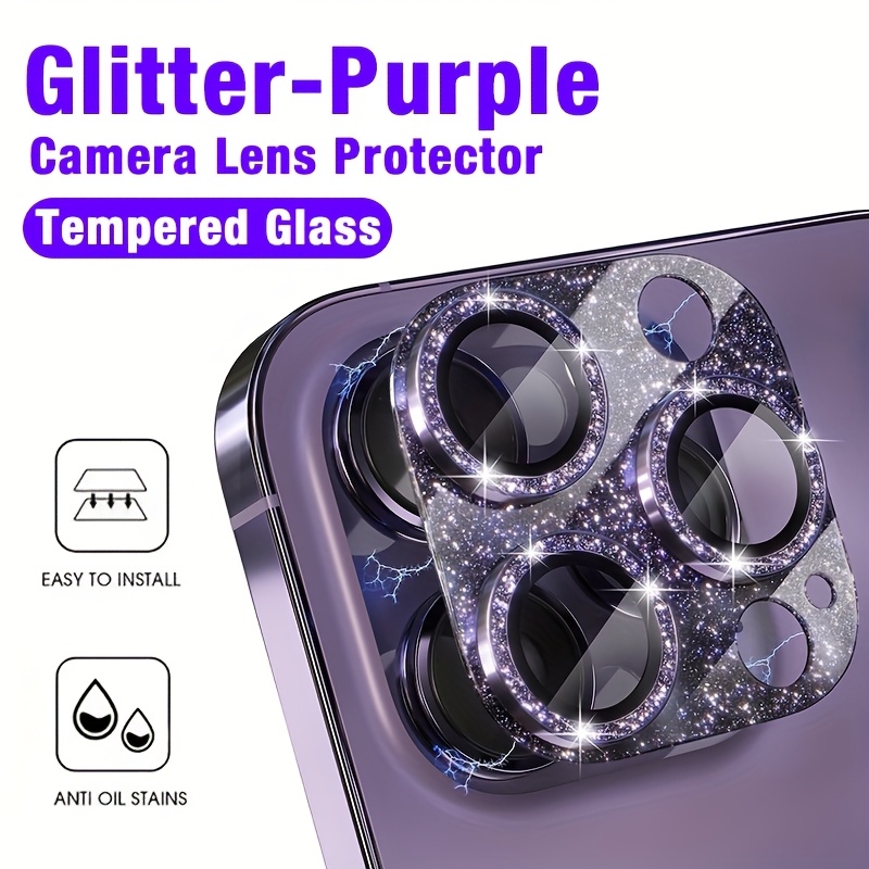 1 Pcs Glitter-Purple Camera Le - Tempered Glass Screen 9H recensie en prijs