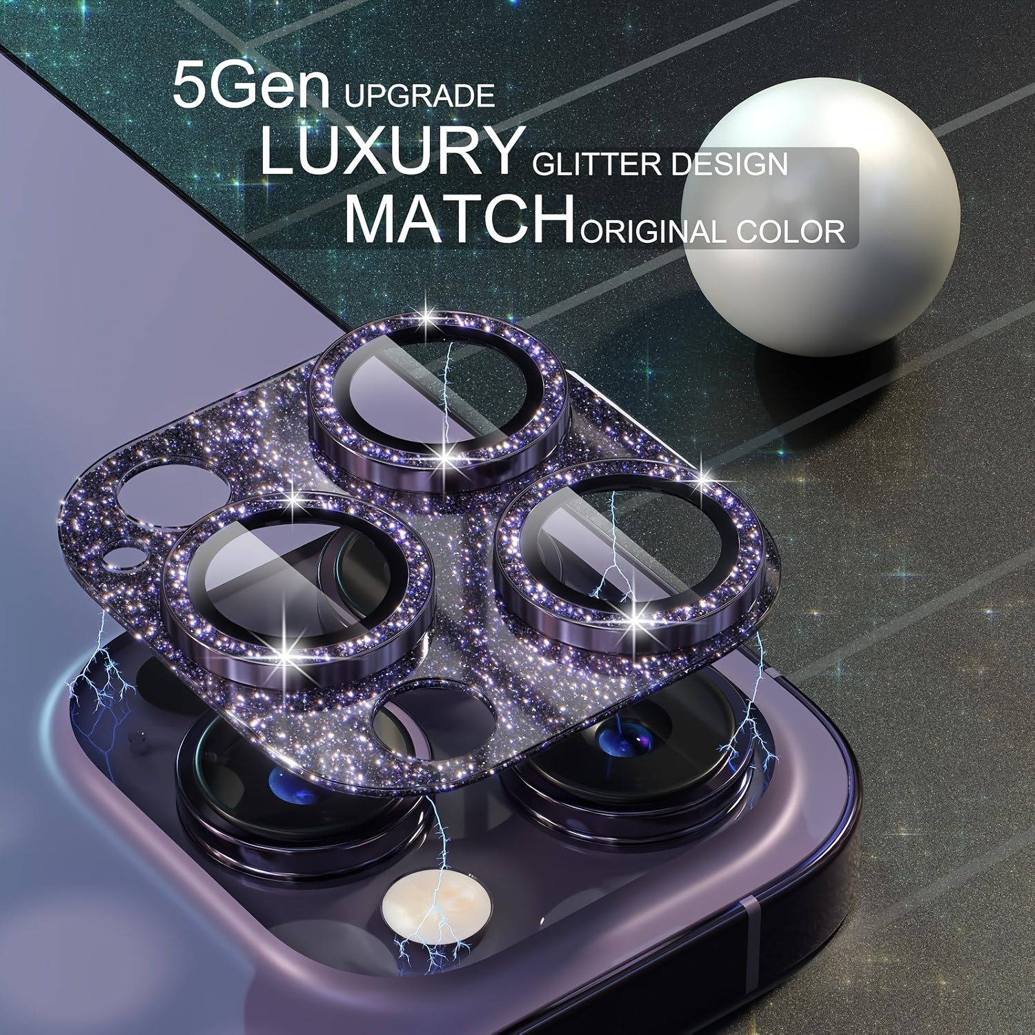 1 Pcs Glitter-Purple Camera Le - Tempered Glass Screen 9H recensie en prijs