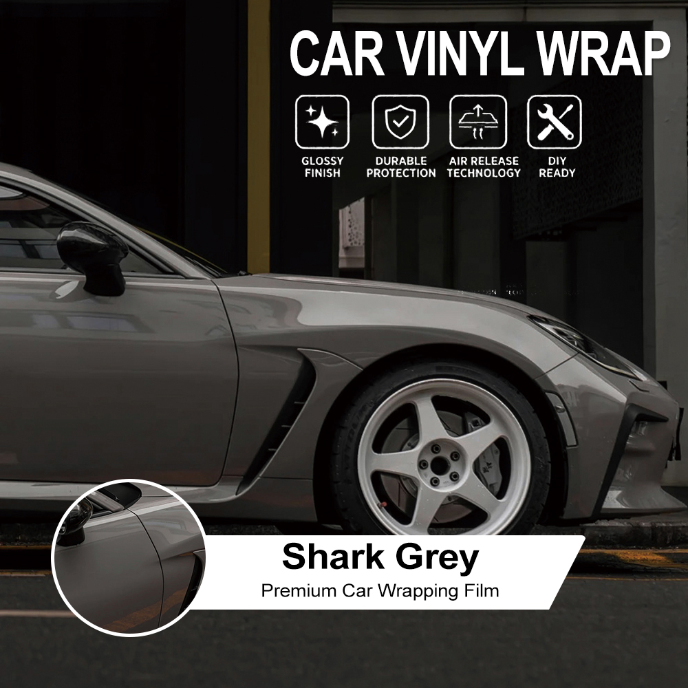 Premium Shark Grey Car Vinyl W - Air Bubble Remover recensie en prijs
