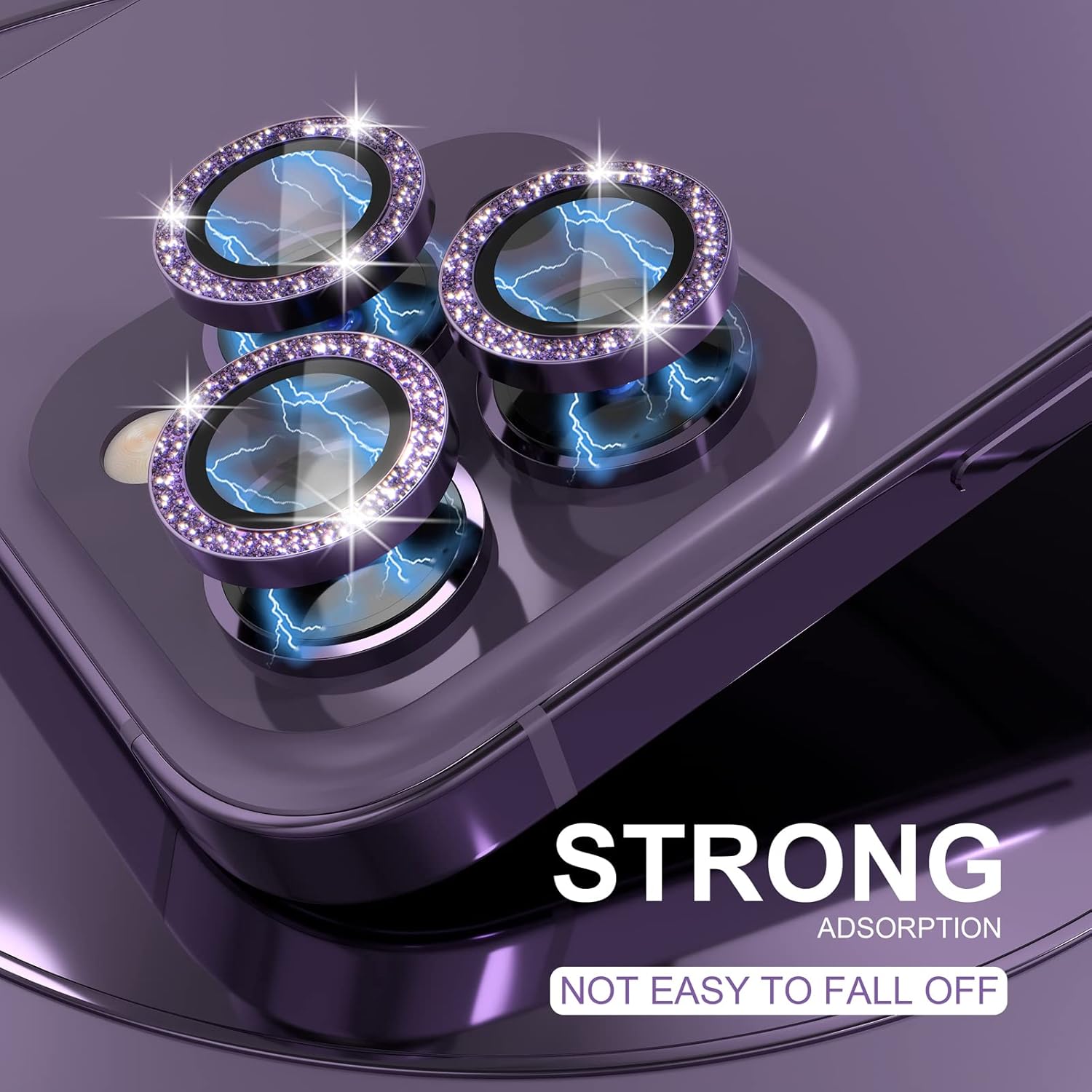 1Set Bling Glitter Purple Came - Tempered Glass Screen 9H recensie en prijs