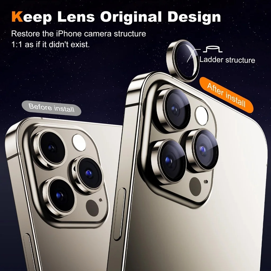 3Pcs Metal Camera Lens Protect - Tempered Glass Screen 9H recensie en prijs